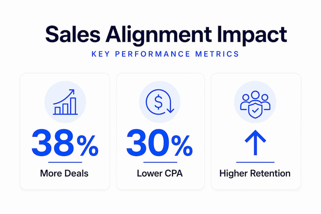 Infographic of headline stats for sales alignment