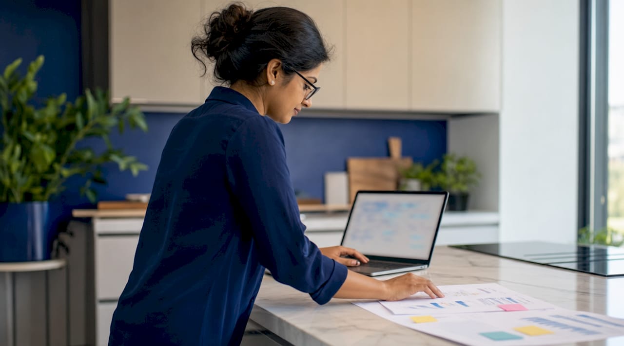 Sales rep working with AI-augmented data