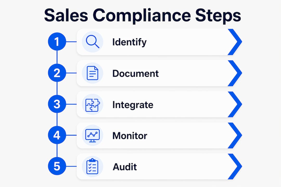 Infographic showing sales compliance process steps