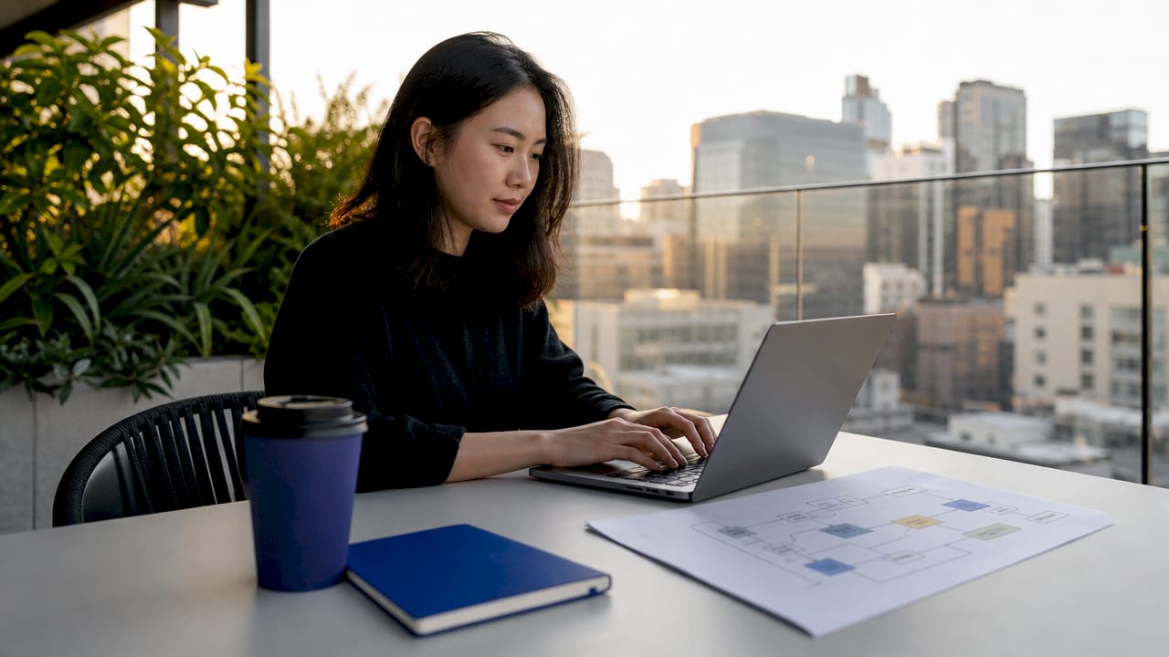 Marketer working on AI visibility strategy
