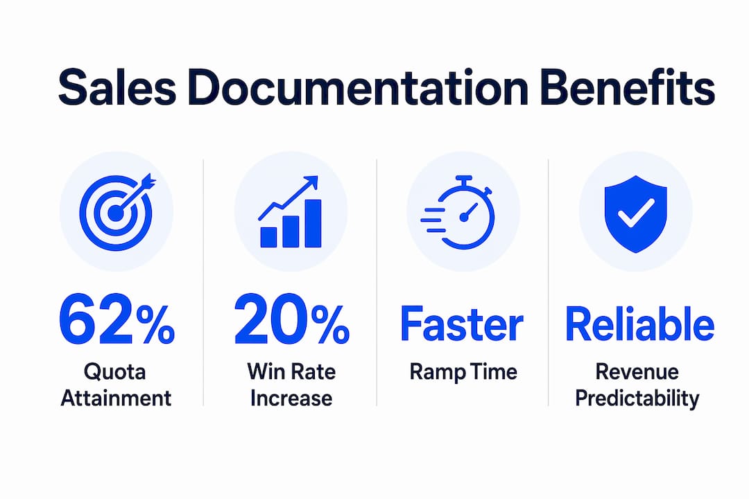 Infographic showing key sales documentation benefits