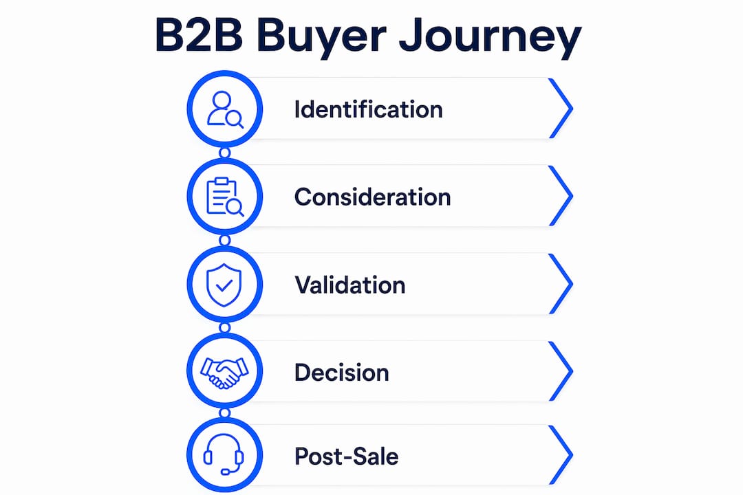 Infographic showing buyer journey stages
