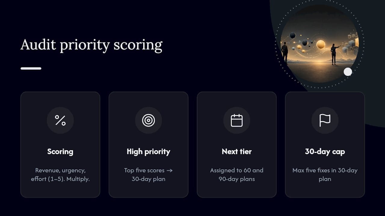 Priority scoring matrix for audit findings