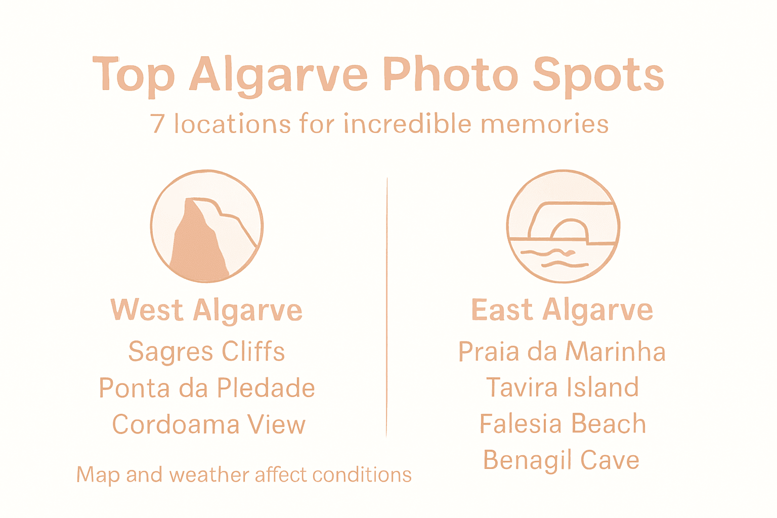Infographic top Algarve photo spots overview