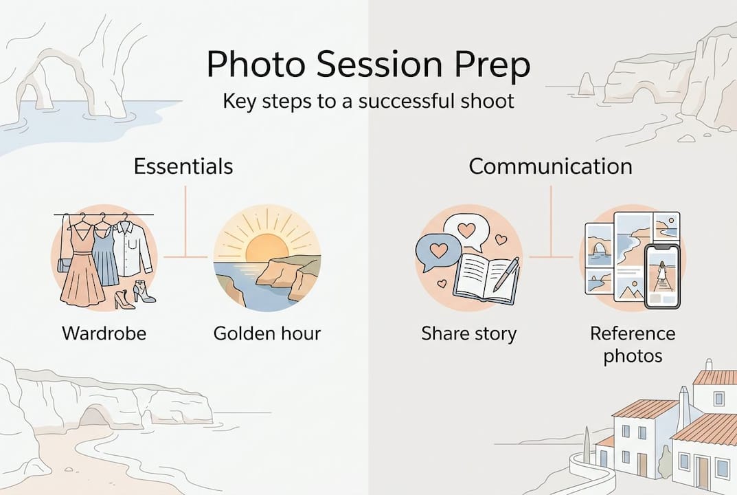 Infographic on romantic photo session preparation