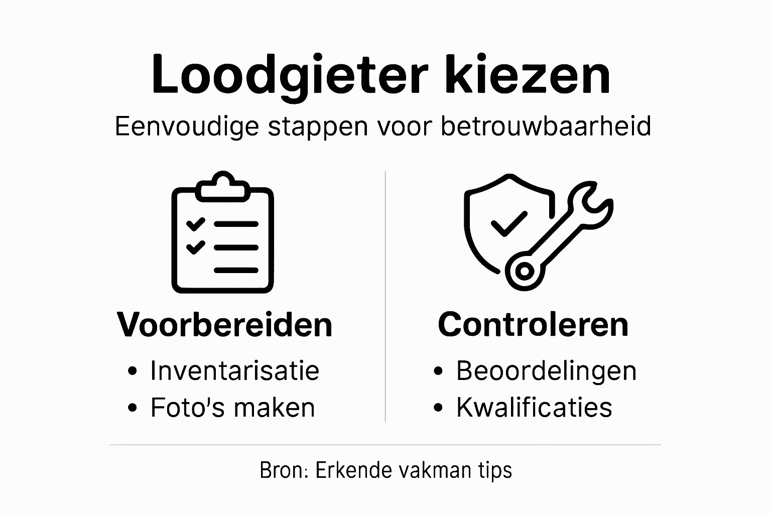 Infographic: stappenplan voor het kiezen van een betrouwbare loodgieter