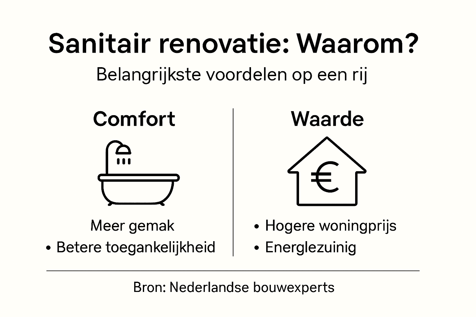Infographic: de pluspunten van een badkamer- of toiletrenovatie op een rij