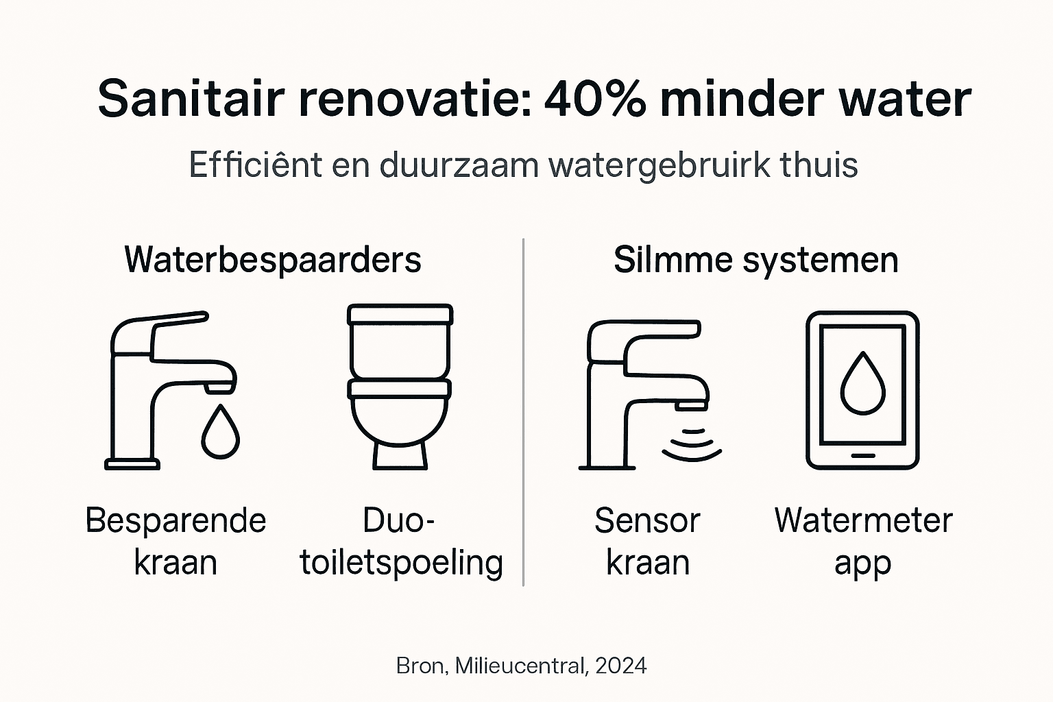 Infographic: zo bespaar je duurzaam water in het sanitair