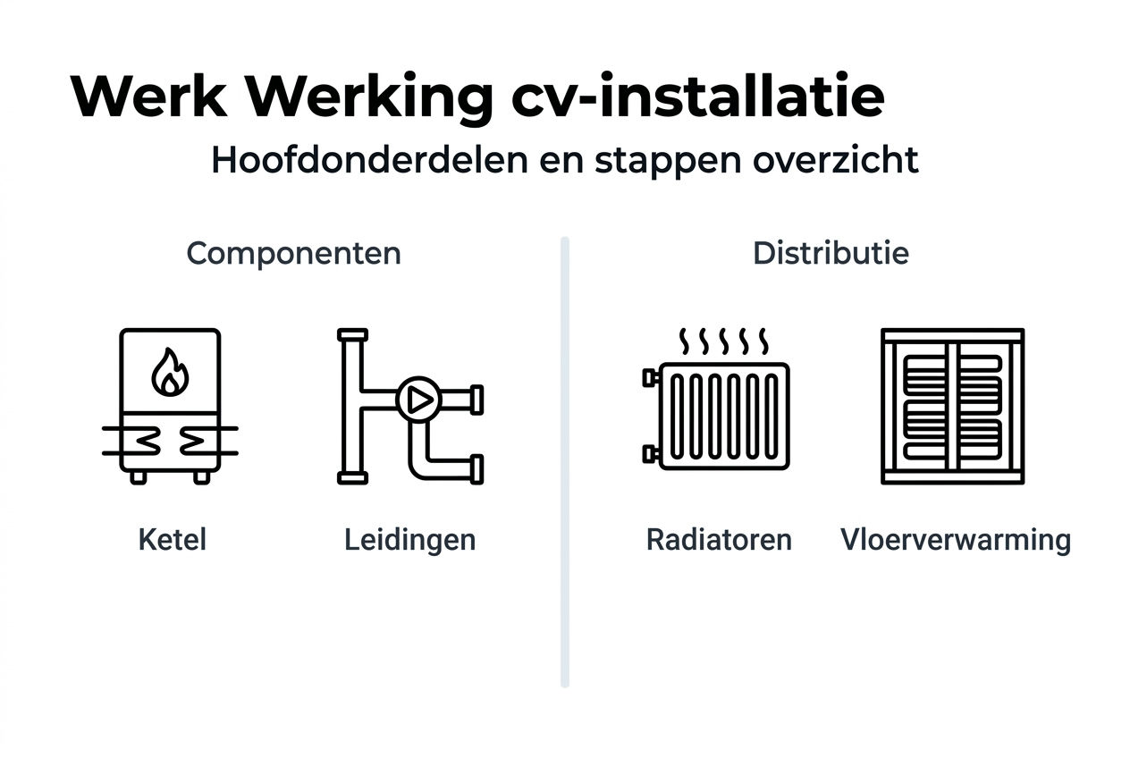 Overzicht van de belangrijkste onderdelen van een cv-ketel (infographic)