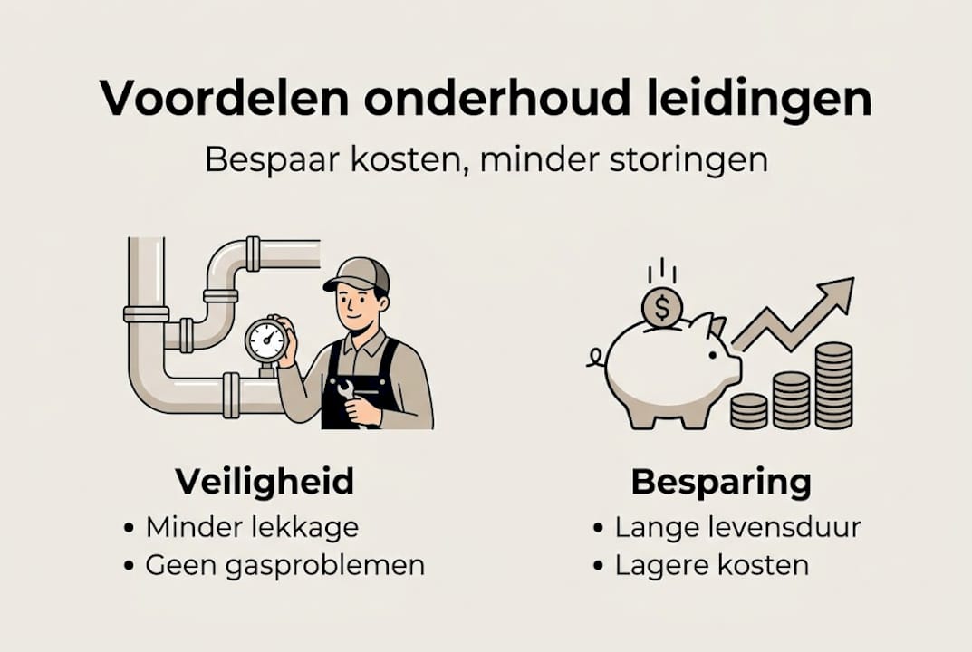 Infographic: de belangrijkste voordelen van regelmatig leidingonderhoud op een rij