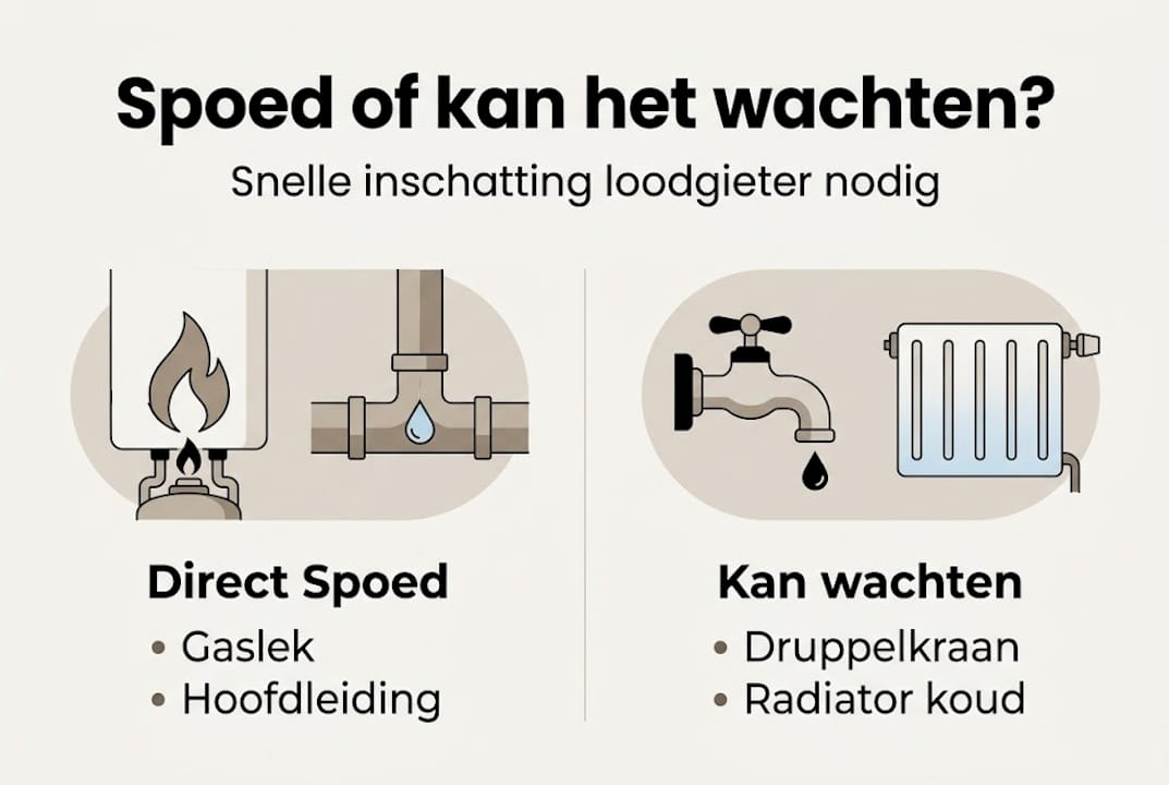 Infographic: verschil tussen een spoedklus en een reguliere loodgieter