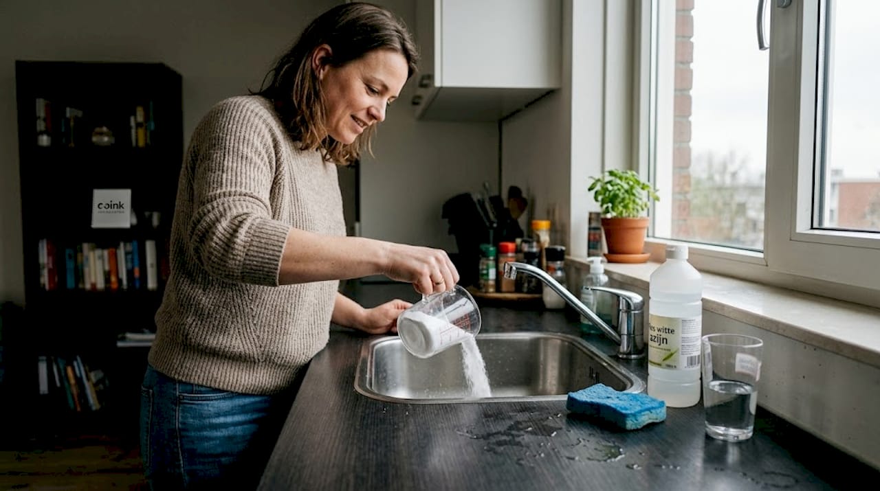 Baksoda en azijn: dé huis-tuin-en-keukenoplossing voor een verstopte gootsteen