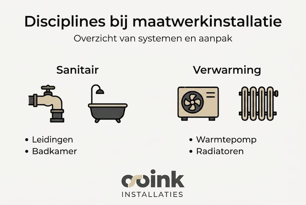 Infographic: overzicht van de verschillende installatiedisciplines