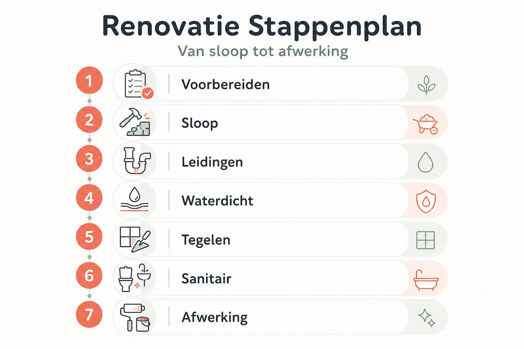 Handige infographic: zo pak je stap voor stap een badkamerrenovatie aan
