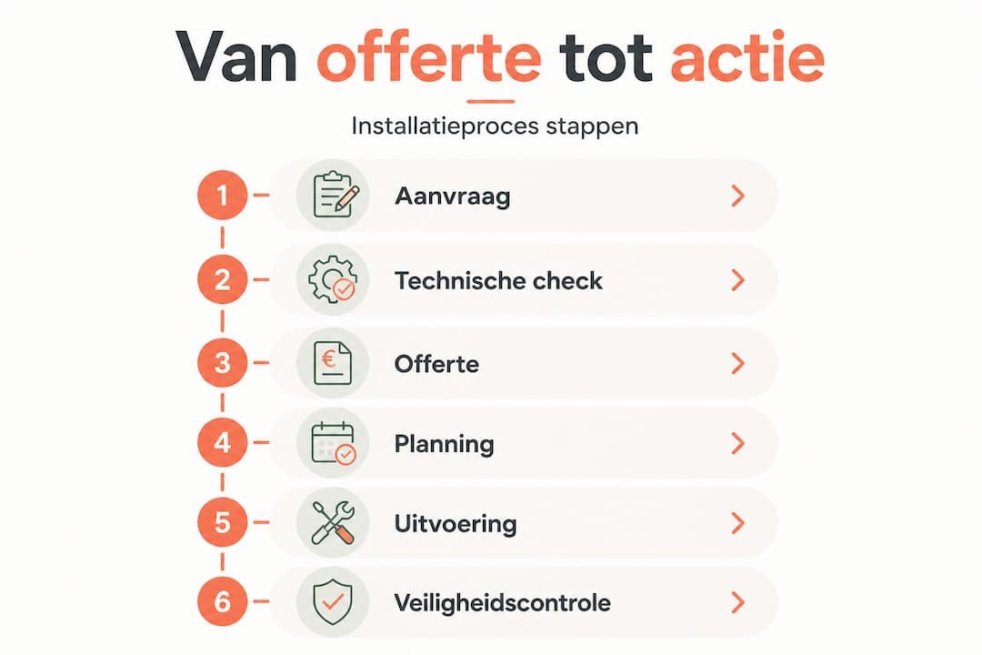 Infographic: van aanvraag tot oplevering – het installatieproces stap voor stap