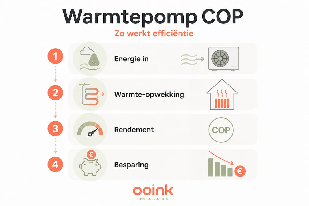 Infographic: zo werkt de COP-waarde van een warmtepomp stap voor stap – alles over efficiëntie