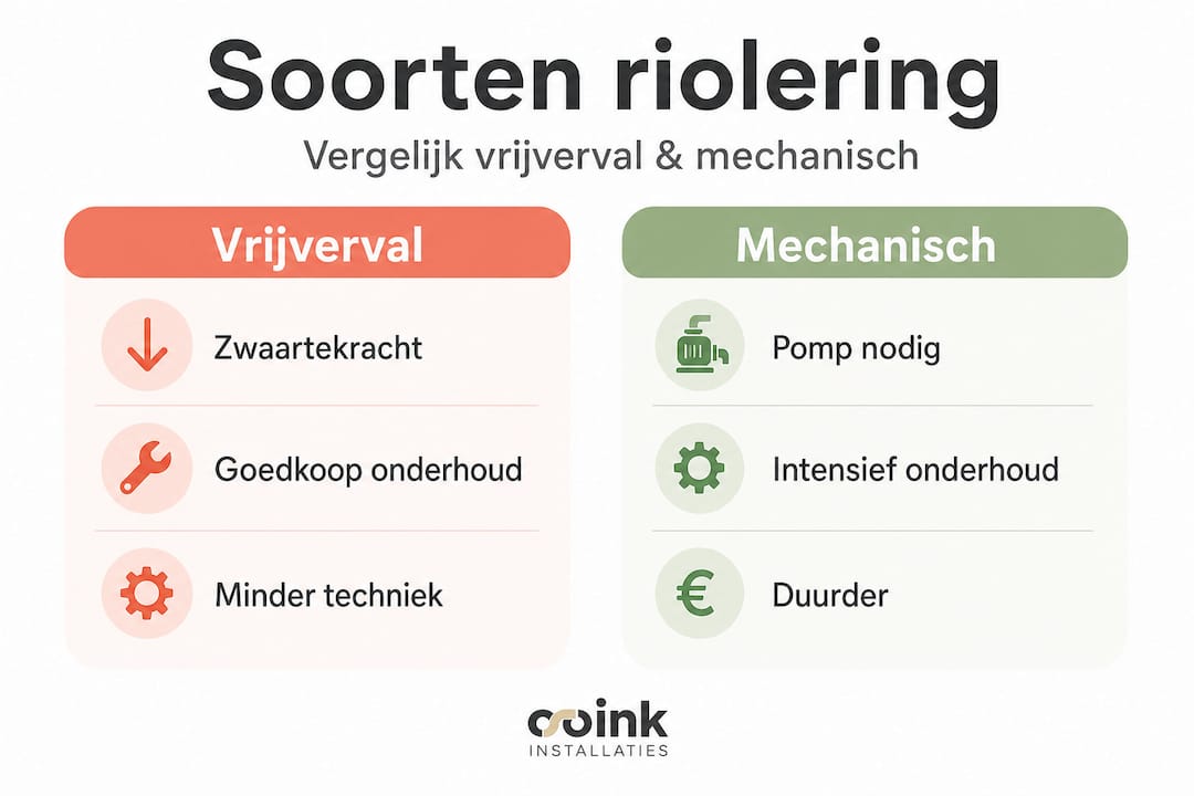 Infographic: Vrijvervalriolering versus Mechanische Riolering in beeld