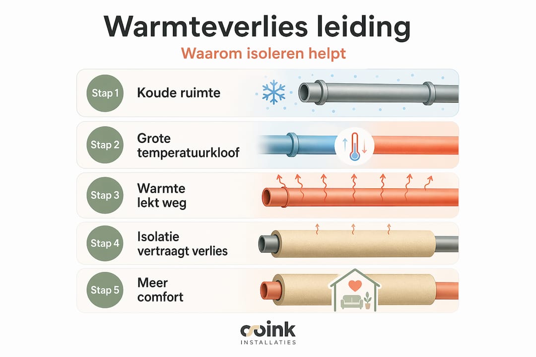Overzichtelijke infographic: zo pak je warmteverlies aan met isolatie, stap voor stap uitgelegd