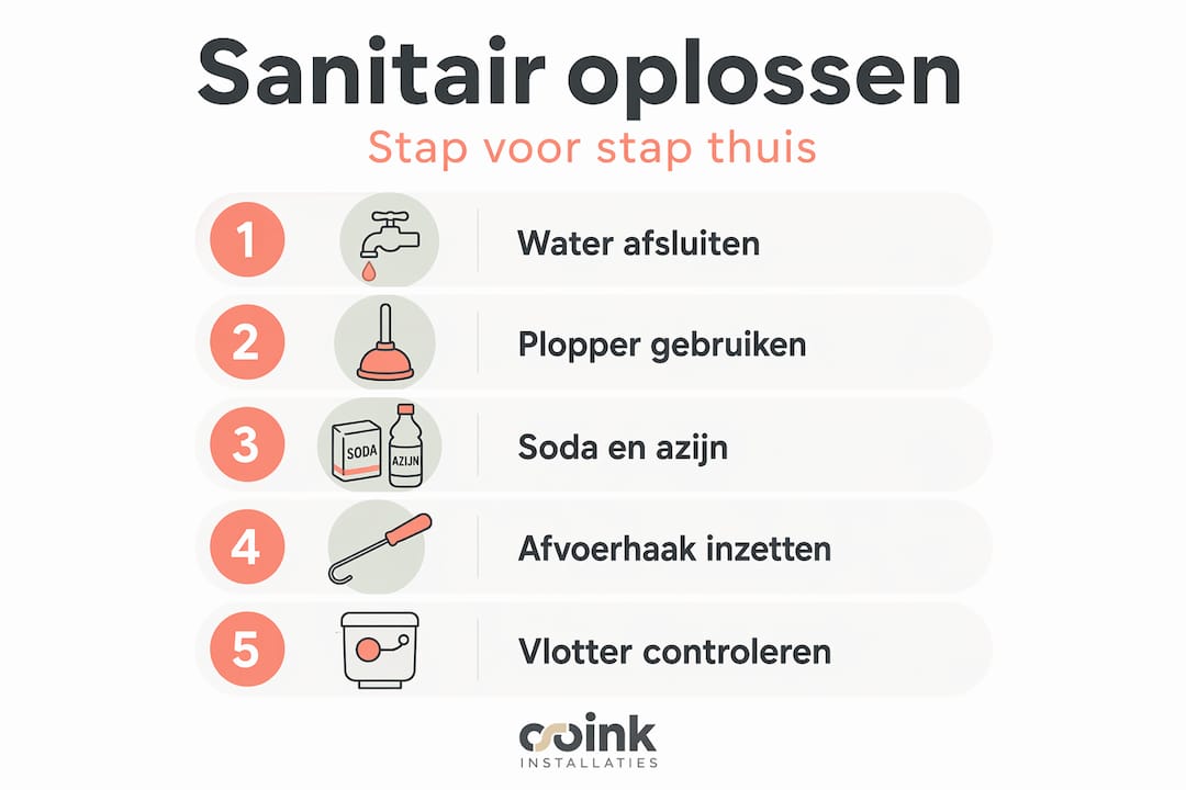 Infographic: stap-voor-stap handleiding voor het repareren van sanitair