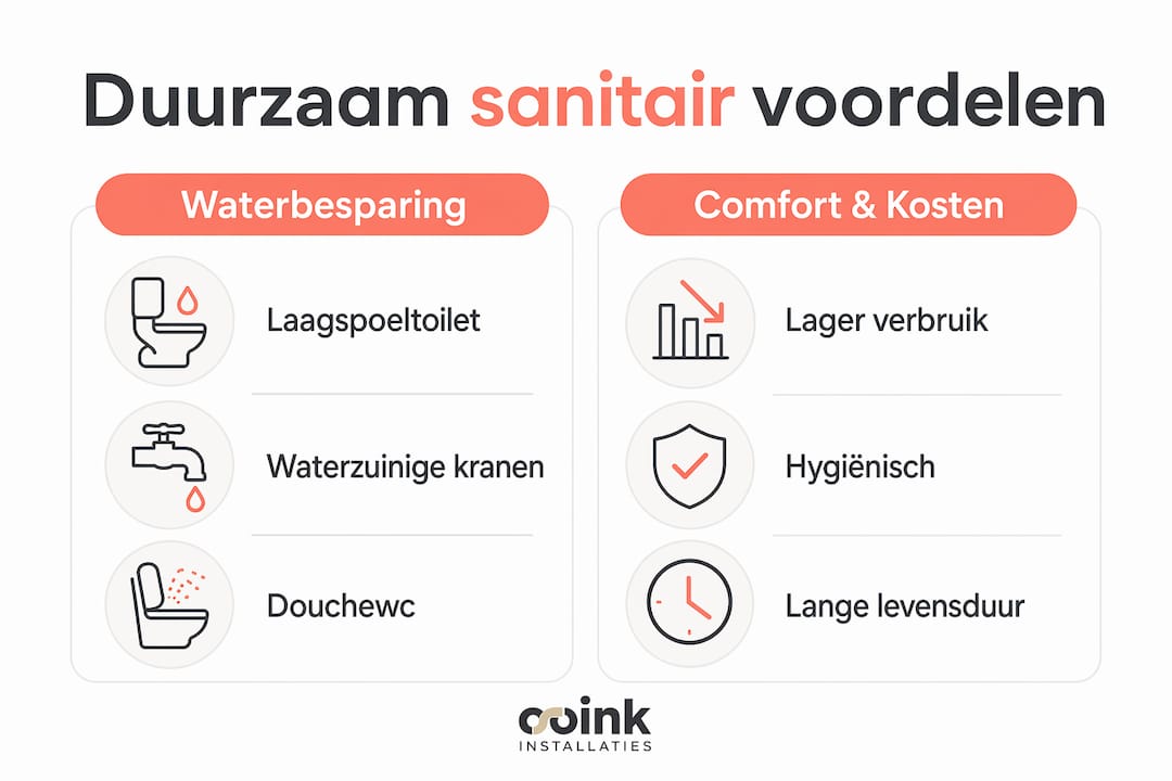 Infographic: de voordelen van milieuvriendelijk sanitair op een rij