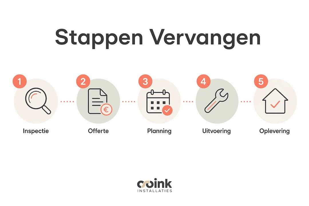 Infographic: in vijf stappen je leidingwerk vernieuwen