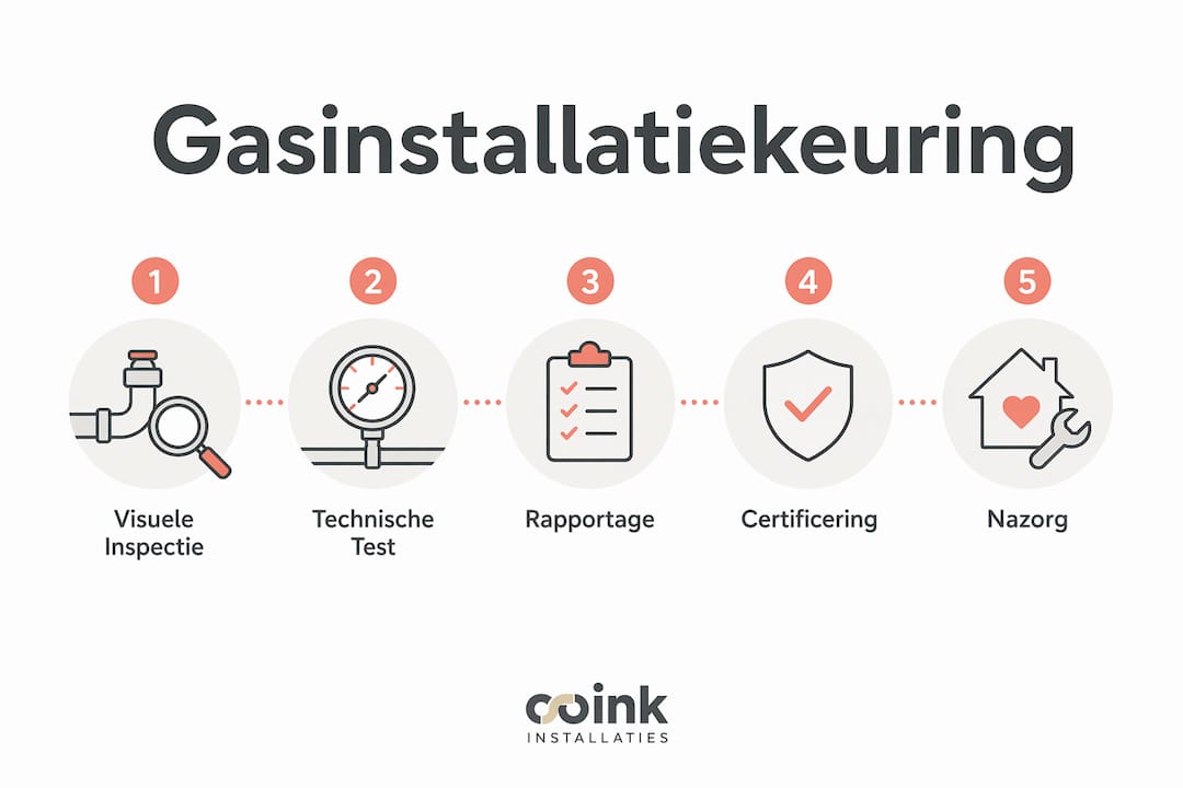 Overzicht: de belangrijkste stappen bij het keuren van een gasinstallatie