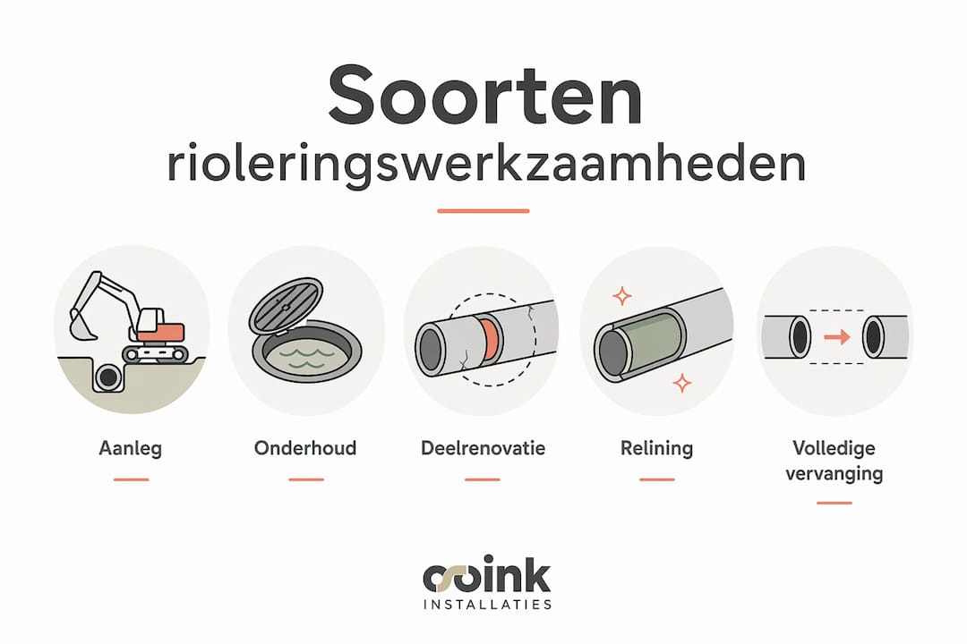 Infographic: een duidelijk overzicht van verschillende rioleringswerkzaamheden