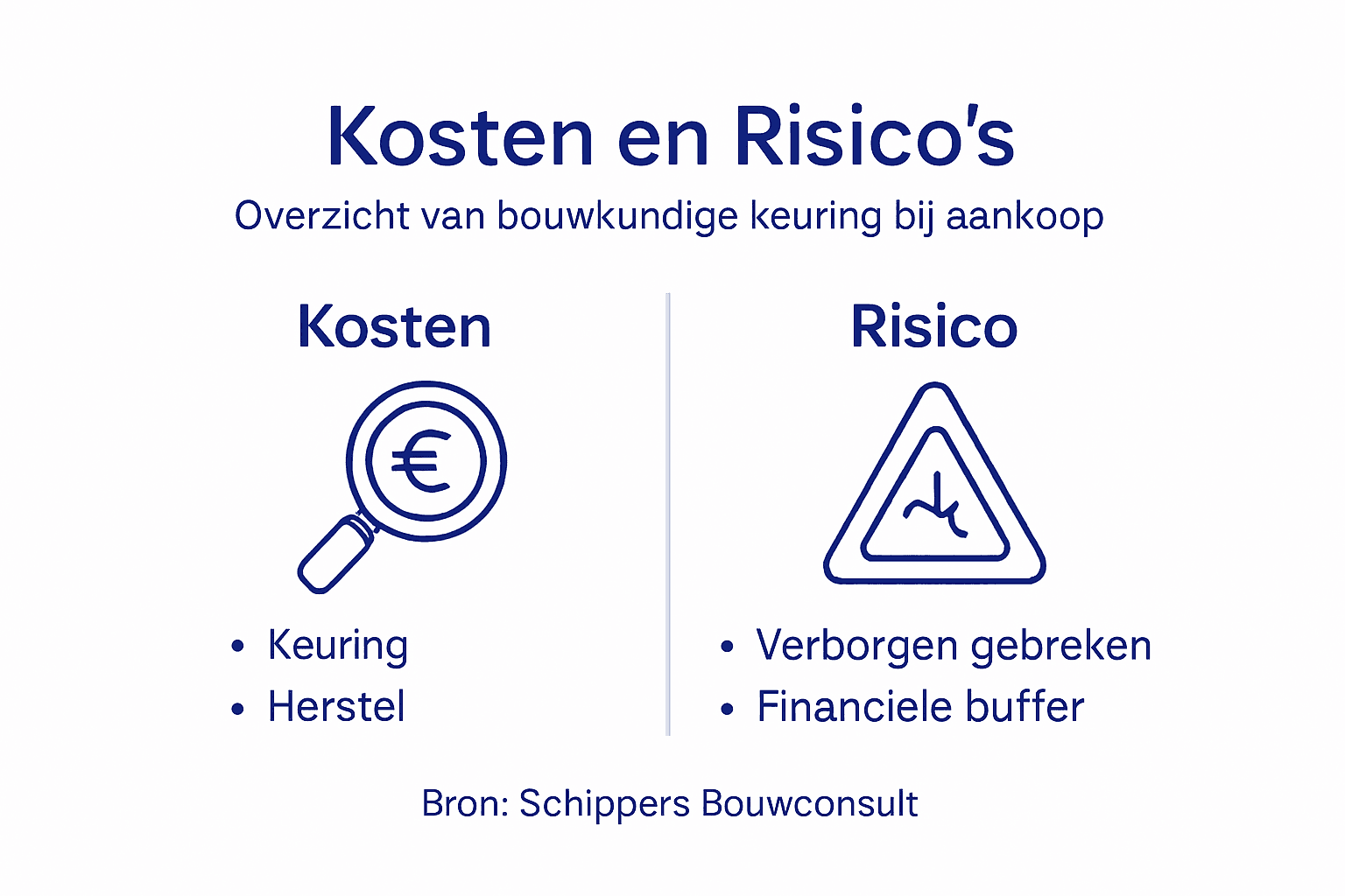 Infographic: Wat kost een bouwkundige keuring en welke risico’s loop je?