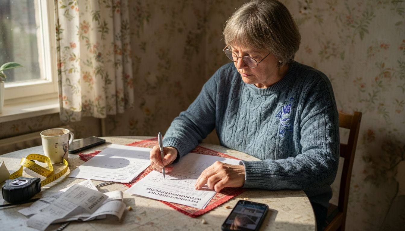 De bouwkundig inspecteur stelt een gedetailleerd technisch rapport op.