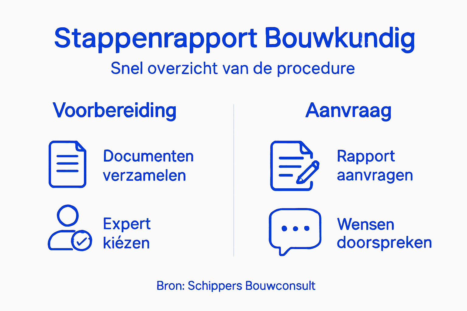 Infographic met een helder overzicht van de stappen in het rapport
