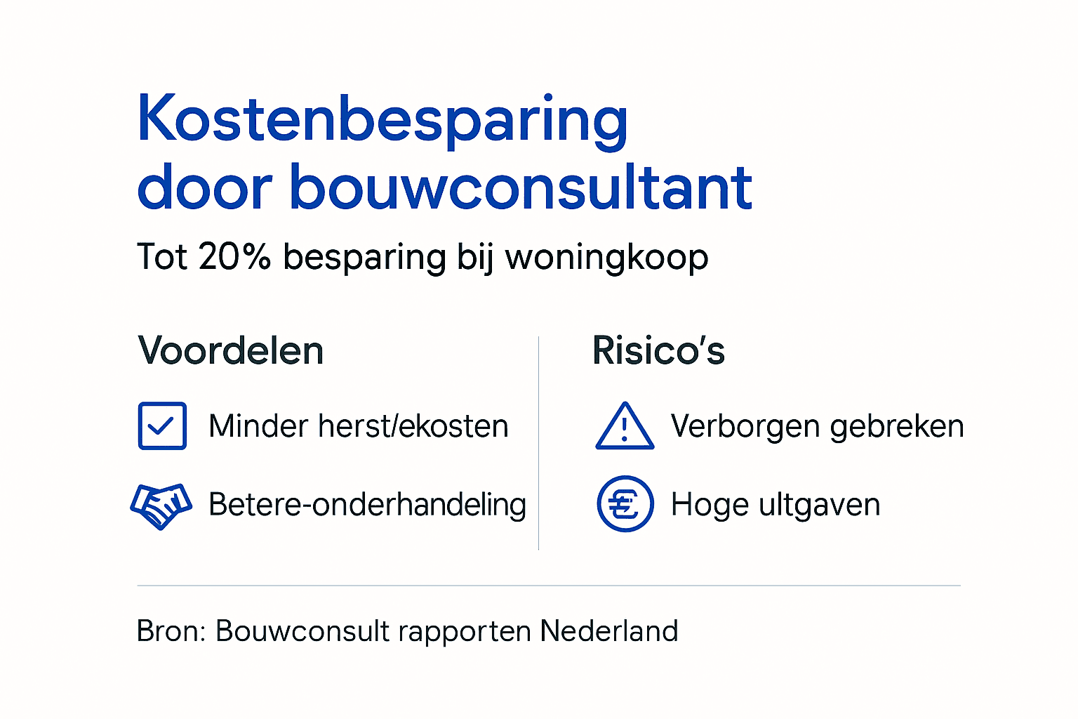 Infographic laat zien hoe een bouwadviseur kan helpen besparen op kosten