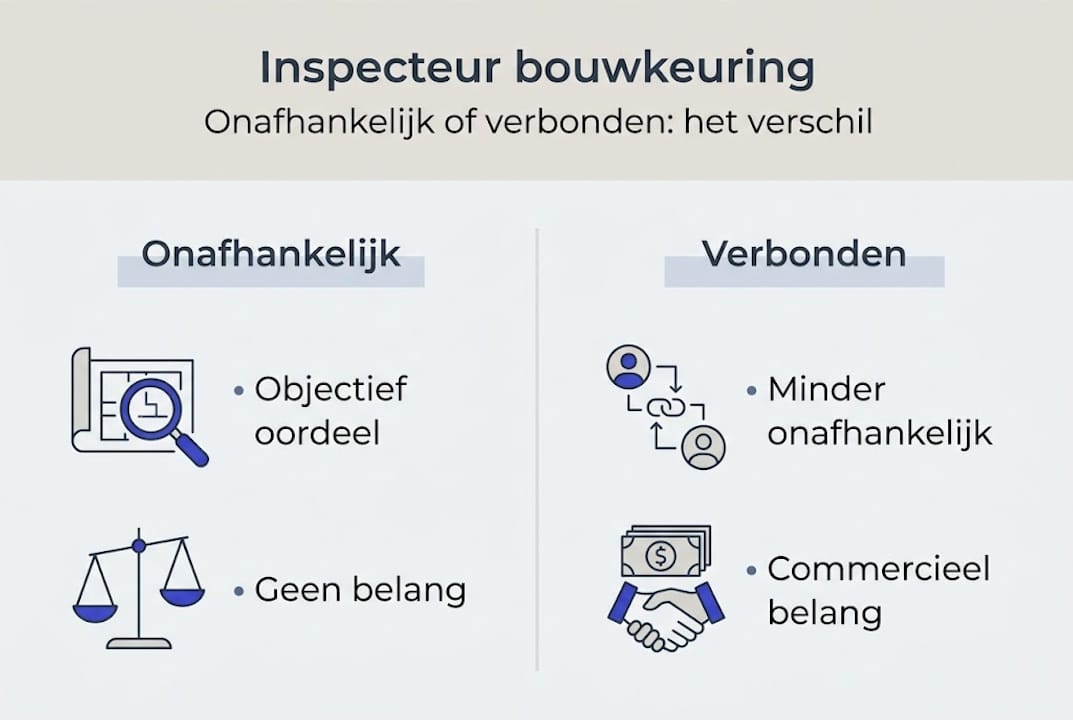 Infographic: Onafhankelijke vs. verbonden inspecteur – wat zijn de verschillen?