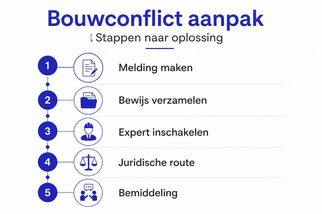 Overzicht: zo pak je een bouwconflict stap voor stap aan