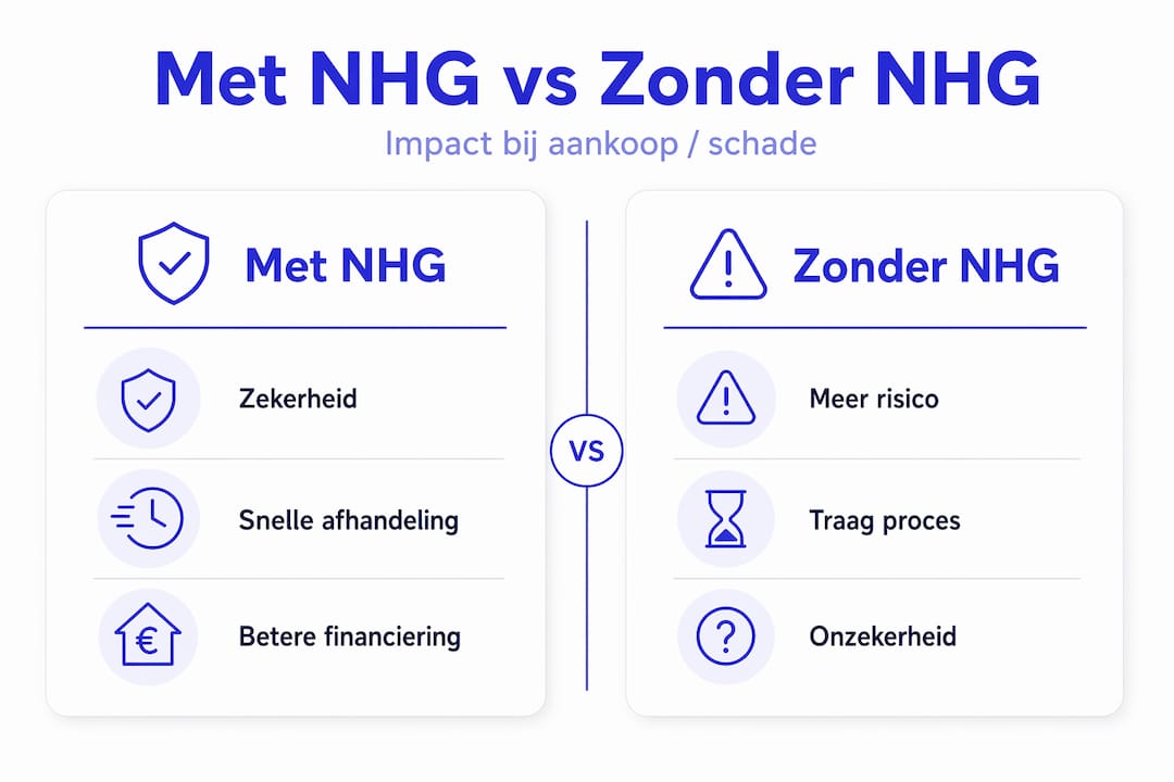 Infographic: het verschil tussen kopen met NHG en zonder NHG