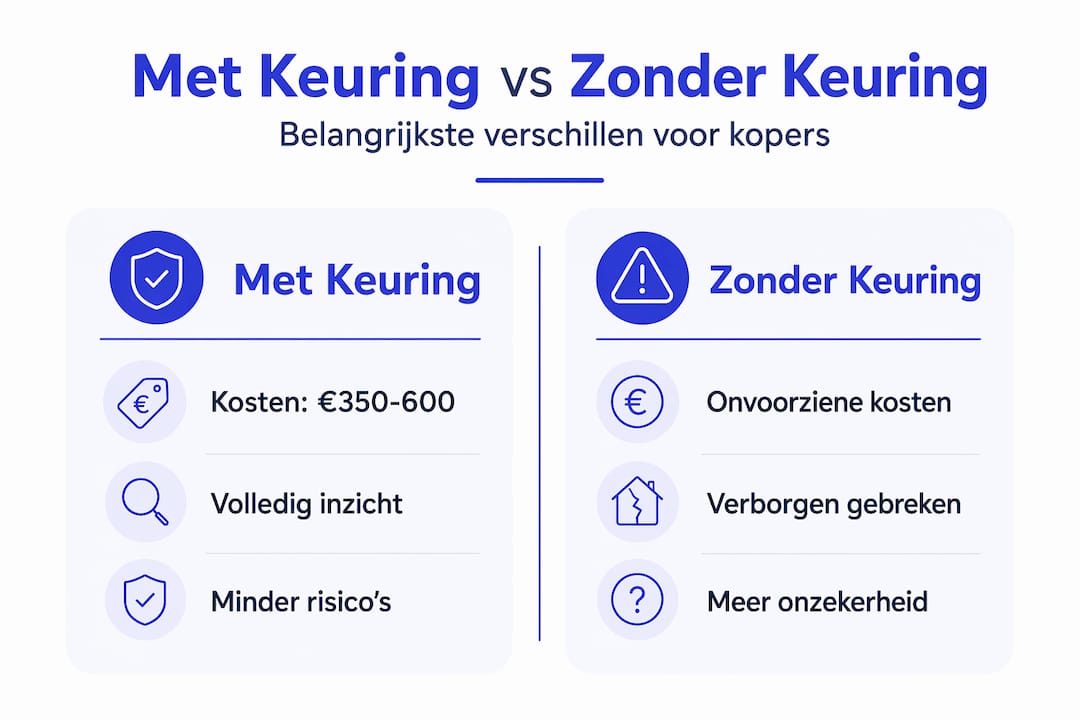 Infographic: de voor- en nadelen van wel of geen bouwkundige keuring