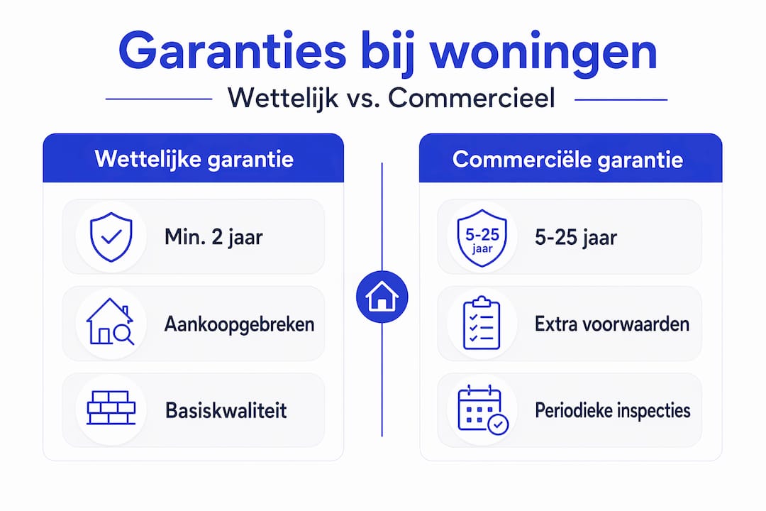 Infographic: de verschillen tussen wettelijke garantie en fabrieksgarantie op een rij