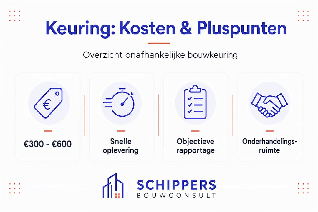 In deze infographic zie je in één oogopslag wat een keuring kost en welke voordelen het oplevert.