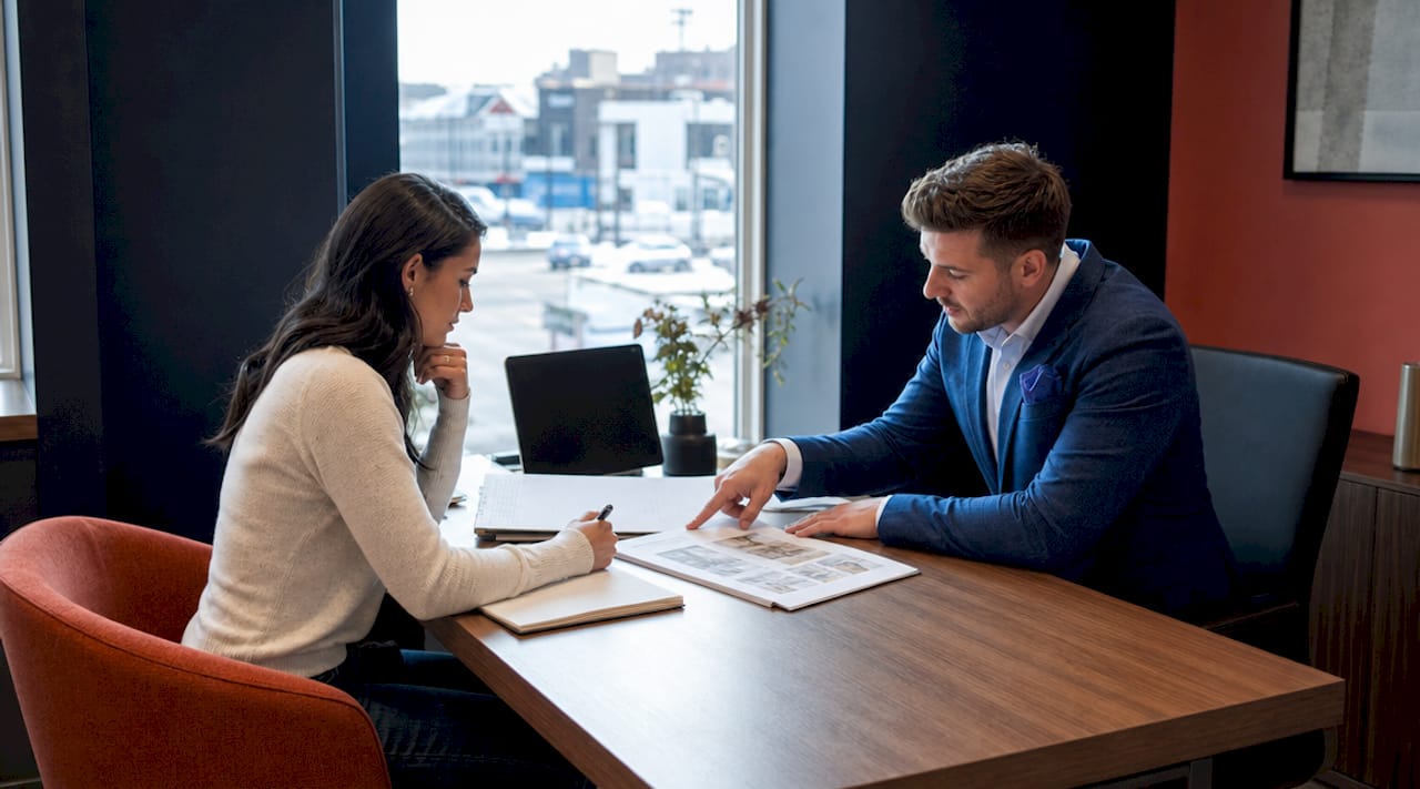 Klant en adviseur bespreken samen het inspectierapport