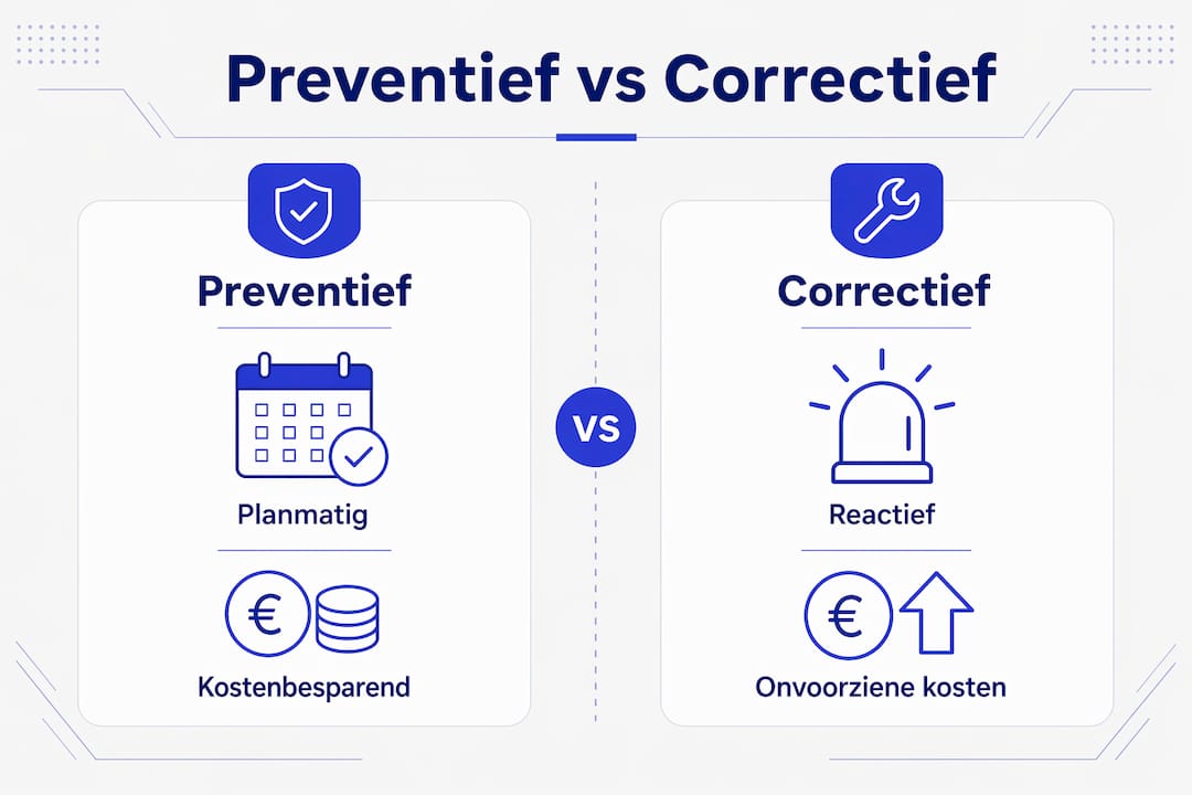 Infographic: een helder overzicht van preventief en correctief onderhoud