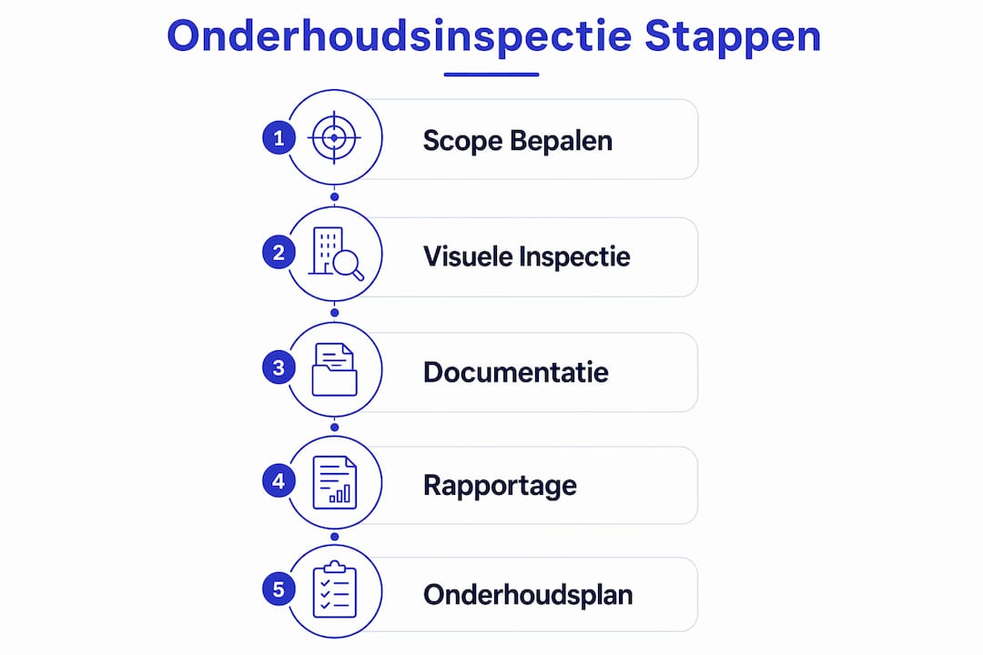 Overzichtelijke infographic: zo pak je een onderhoudsinspectie stapsgewijs aan