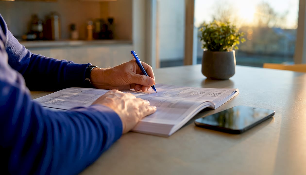 Handen beoordelen de verwachte reparatiekosten aan de hand van een bouwkundig rapport.