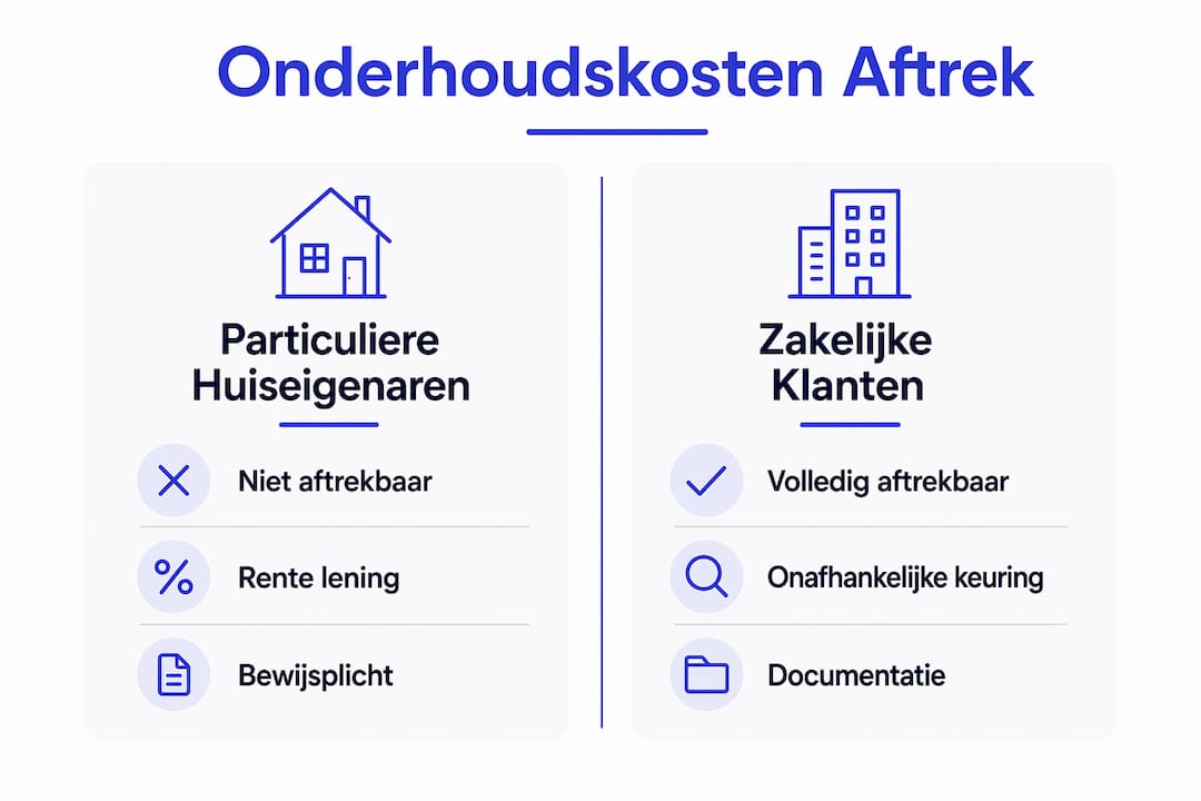 Overzichtelijke infographic waarin de belastingregels voor particulieren en ondernemers naast elkaar worden gezet