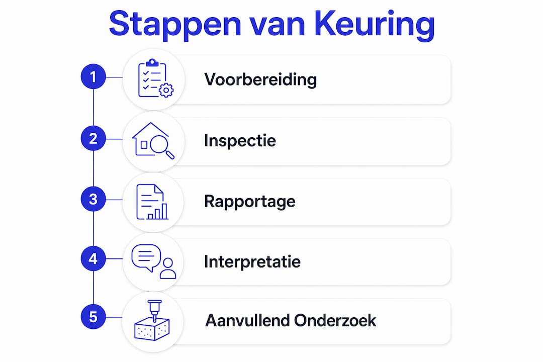 Infographic: stappenplan voor een bouwkundige keuring