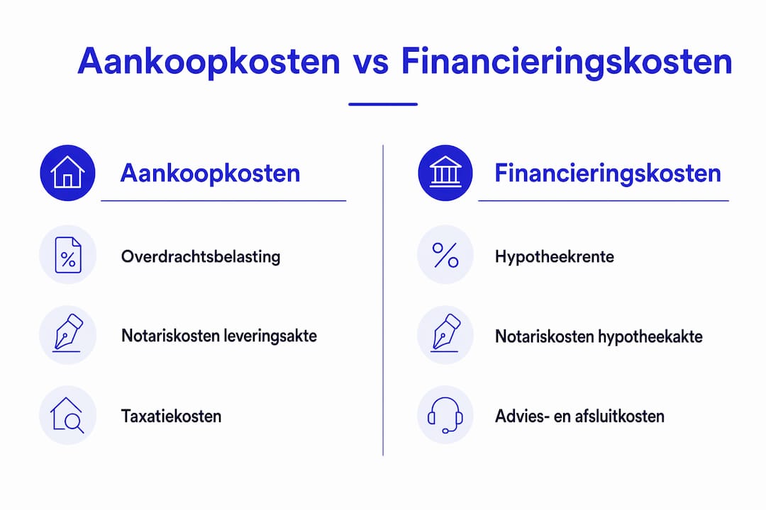 Infographic: overzicht van de verschillen in kosten bij het kopen en financieren van een huis