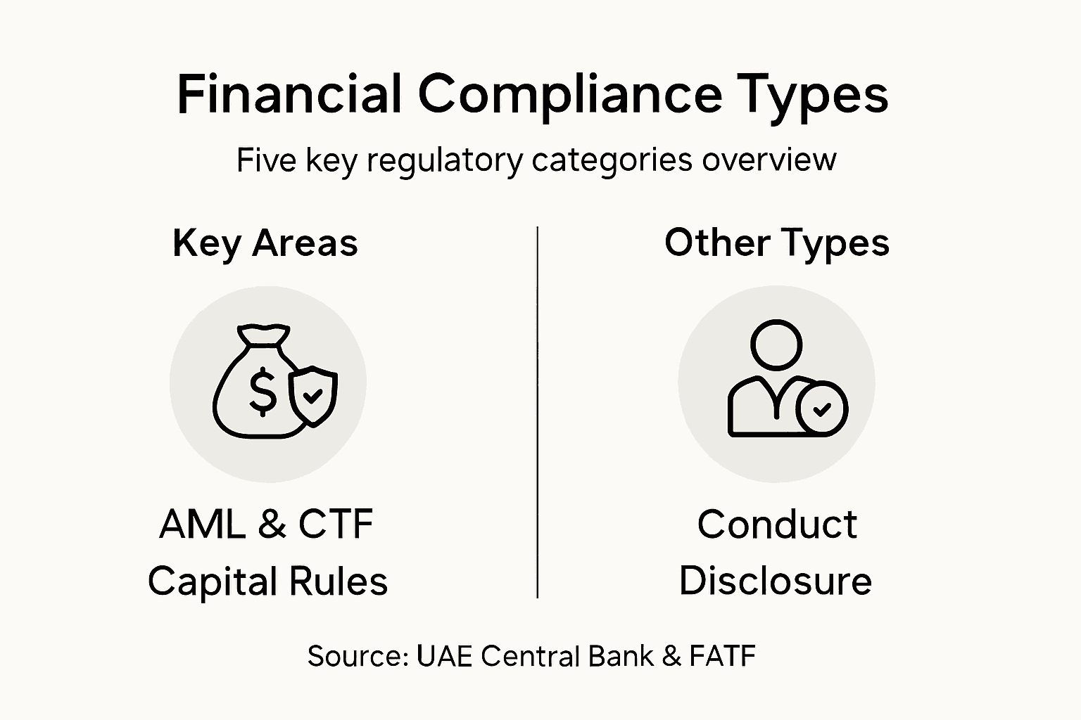 Infographic summarizing financial compliance categories