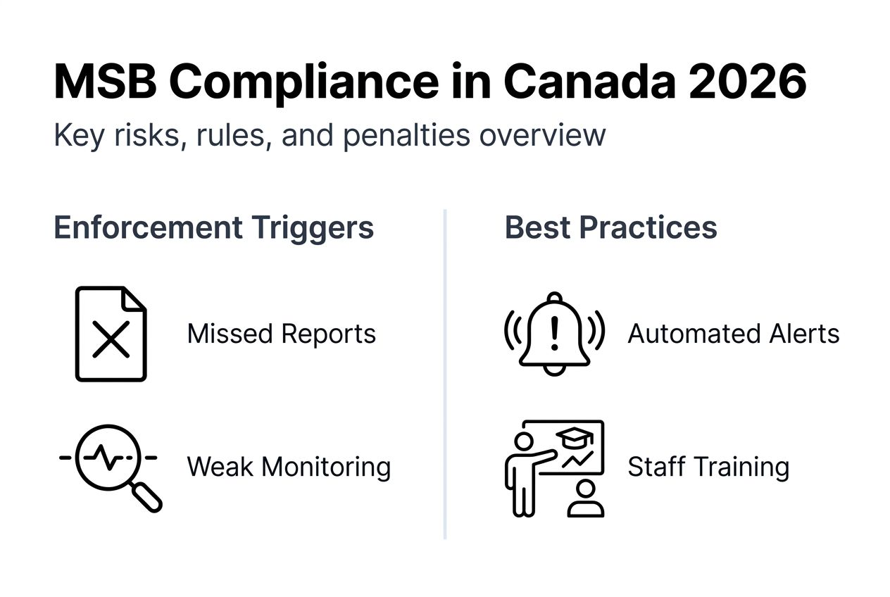 Infographic showing Canada MSB risks and compliance tips