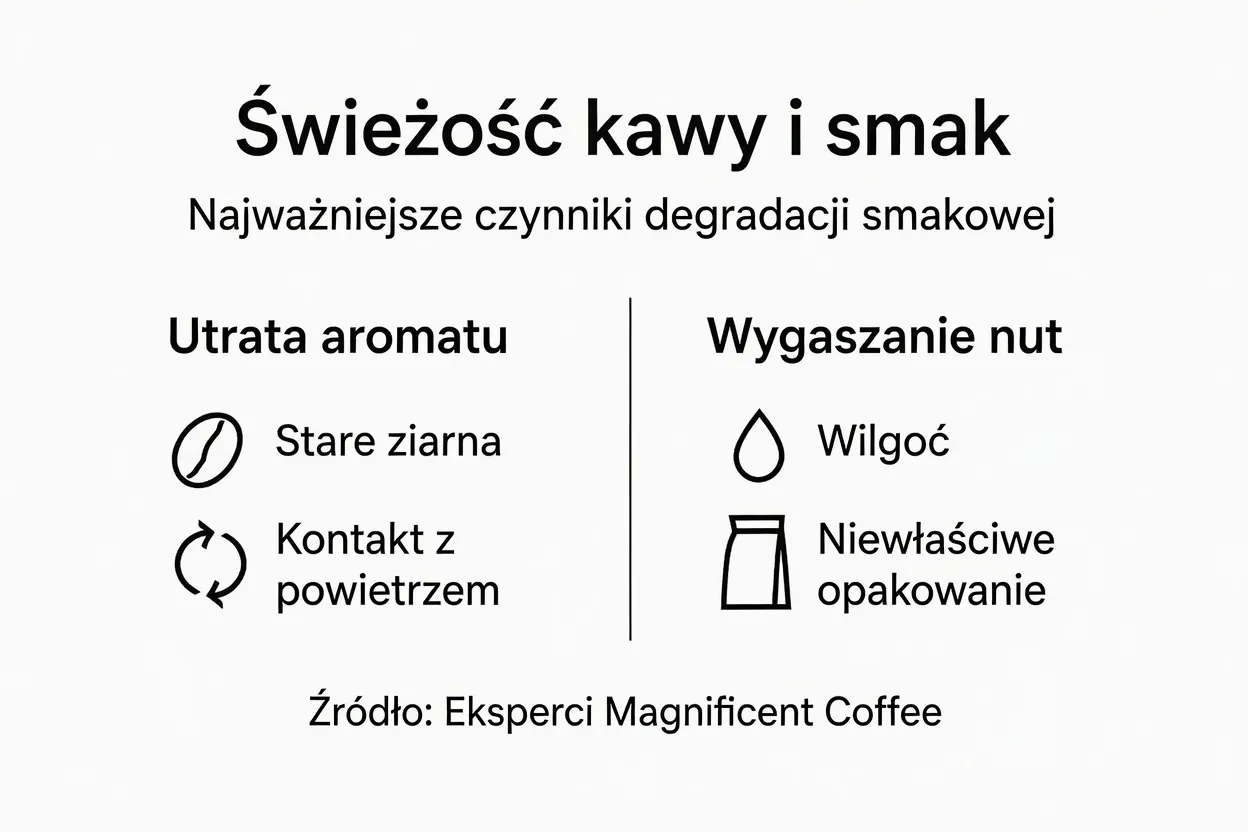 Infografika: Co wpływa na utratę świeżości kawy?