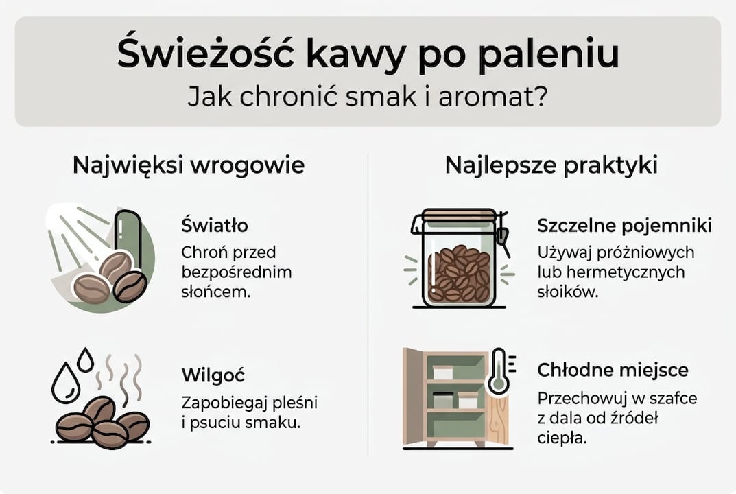 Infografika: Jak najlepiej przechowywać świeżo paloną kawę?