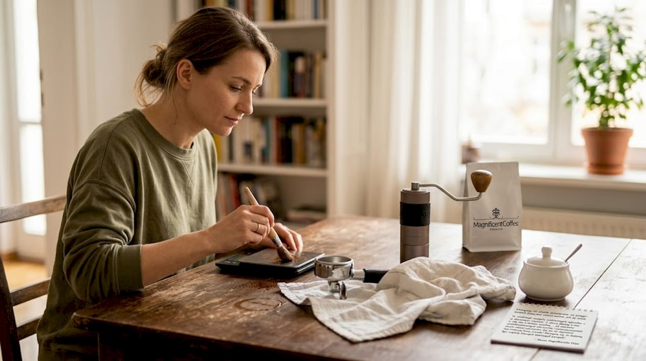 Pani urządza w domu kącik kawowy.