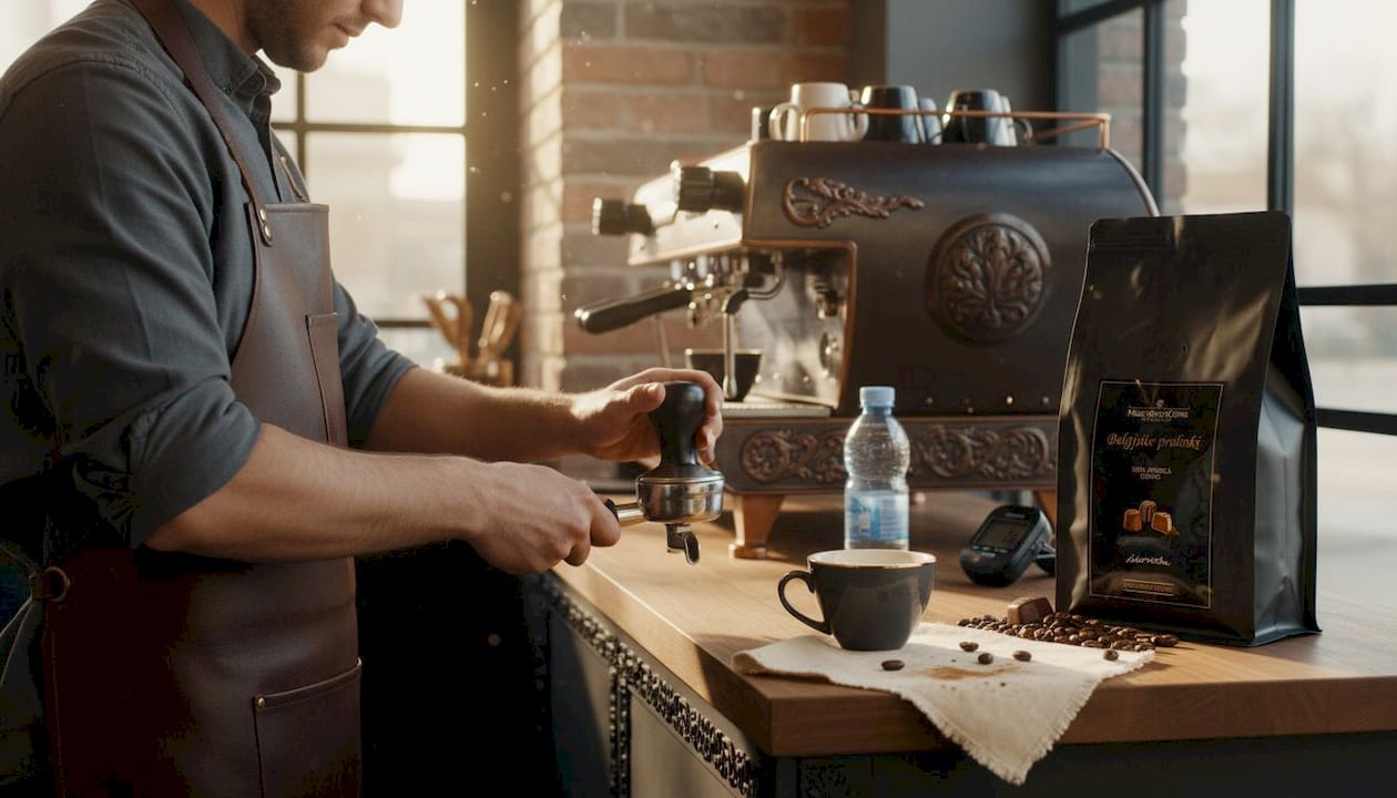 Barista zwraca szczególną uwagę na jakość i skład wody, aby uzyskać idealne espresso.